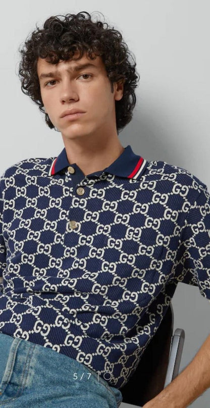 Gucci Monogram Print Imported Premium Polo T-Shirt