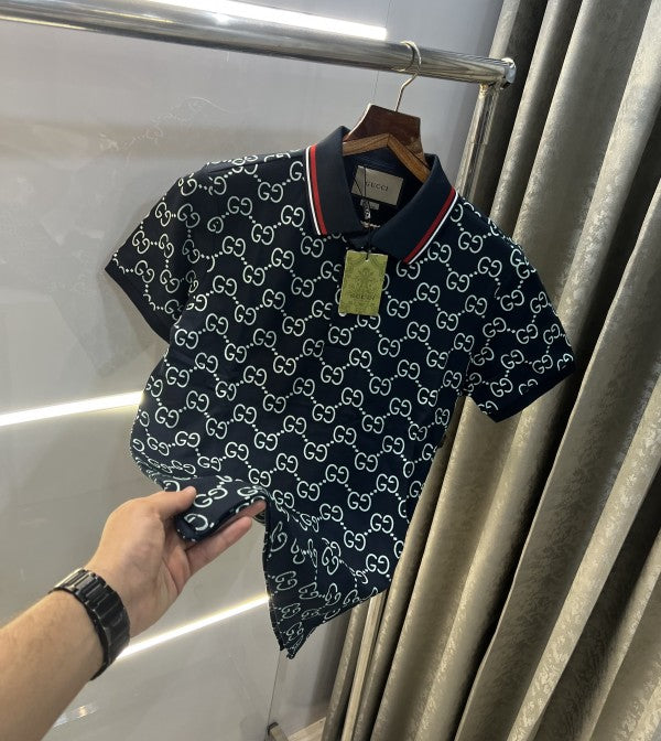 Gucci Monogram Print Imported Premium Polo T-Shirt