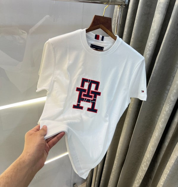 Tommy Hilfiger Logo Print Premium Polo T-Shirt