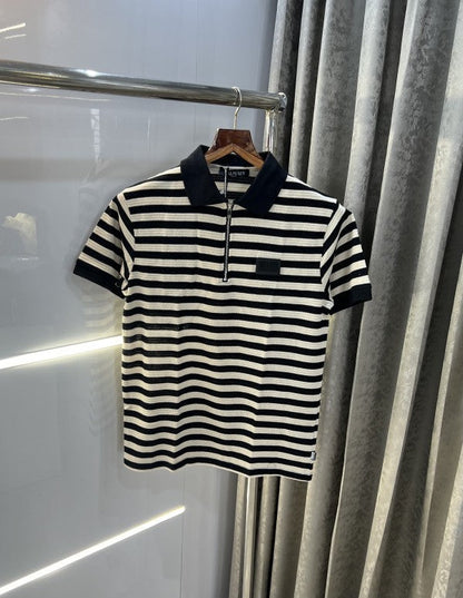 Balmain Paris Stripes Look Premium Knitted Polo T-Shirt