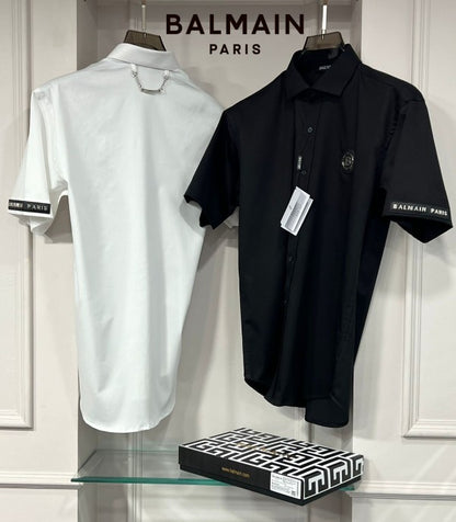 Balmain Paris Steel Logo Shirt With Premium Box Packing