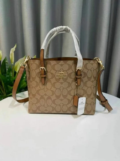 Coach Mollie Leather Tote Bag With Dust Bag & Shoulder Strap