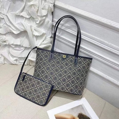 Tory Burch Monogram Tote With OG Box & Dust Bag & Extra Pouch