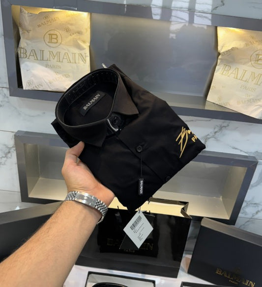 Balmain Paris Black 1 Premium Shirt With Carry Bag