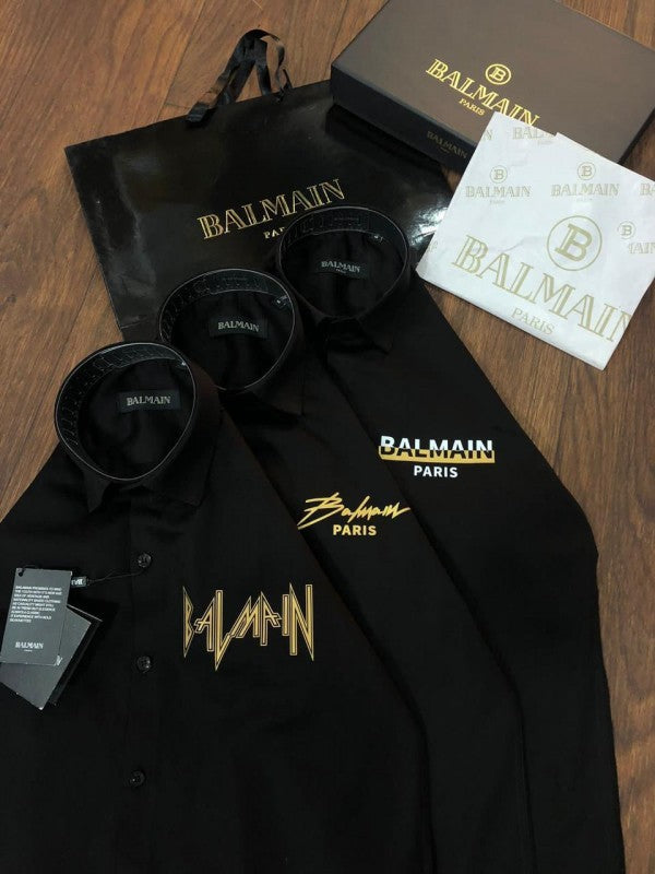 Balmain Paris Black 1 Premium Shirt With Carry Bag