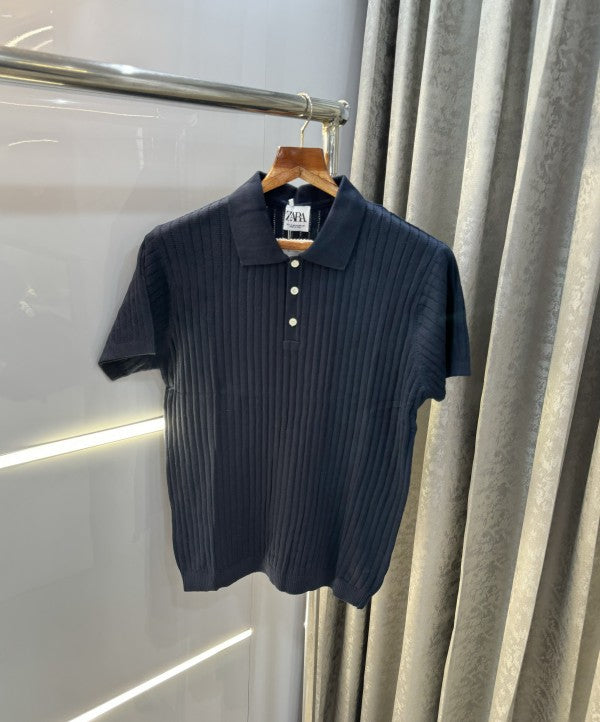 Zara Premium Knitted Classic Polo T-Shirt