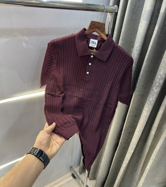 Zara Premium Knitted Classic Polo T-Shirt