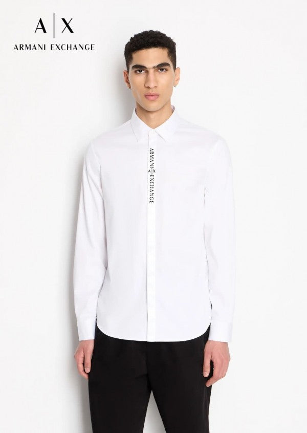 Armani Exchange White Reflective Print Shirt