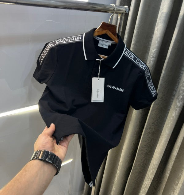 Calvin Klein Patch Logo Premium Polo T-Shirt