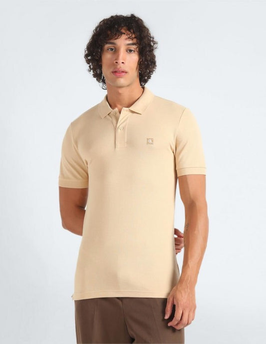 Calvin Klein Patch Logo Premium Polo T-Shirt
