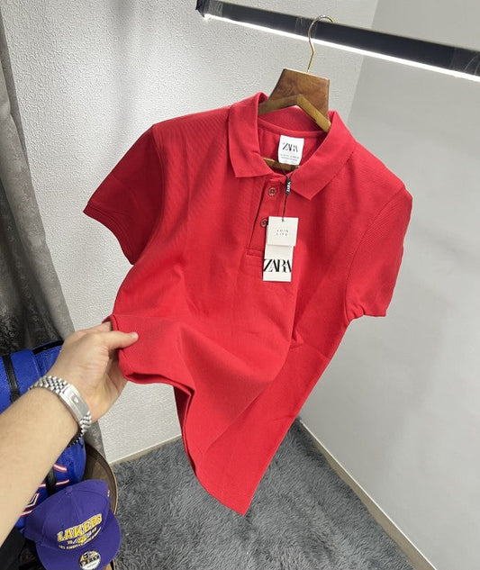 Zara Red Premium Classic Polo T-Shirt