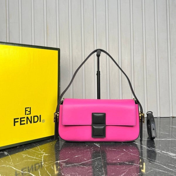 Fendi Baguette Twist Premium Shoulder Crossbody Bag & Dust Bag With 2 Belts