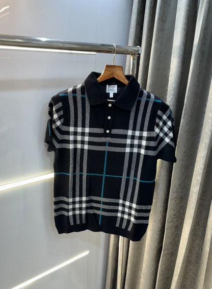 Burberry Black Knitted Imported Classic Polo T-Shirt