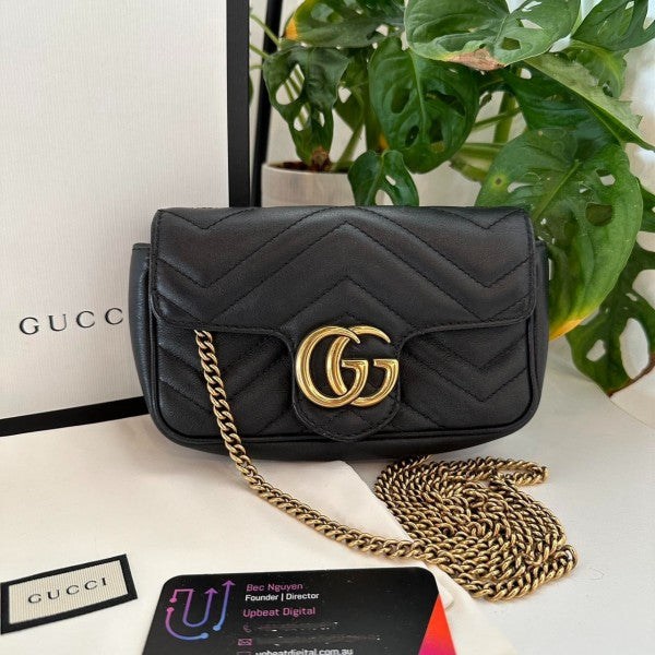 Gucci GG Marmont Mini Matelasse Shoulder Bag With  Box & Dust Bag