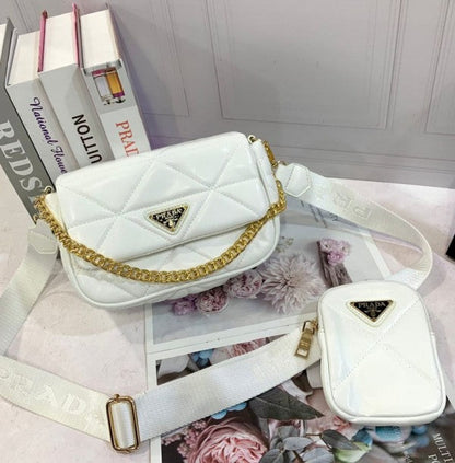 Prada System Nappa Bag With Prada Iconic Triangle Design Pochette Bag