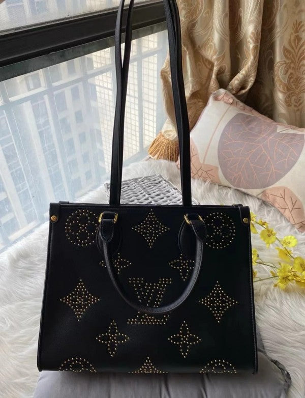 Louis Vuitton On The Go Premium Monogram Empreinte Leather Tote Bag With OG Magnetic Box