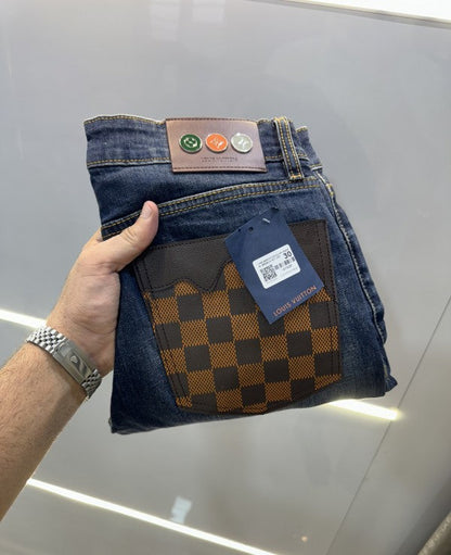 Louis Vuitton Greenish Leather Pocket Denim