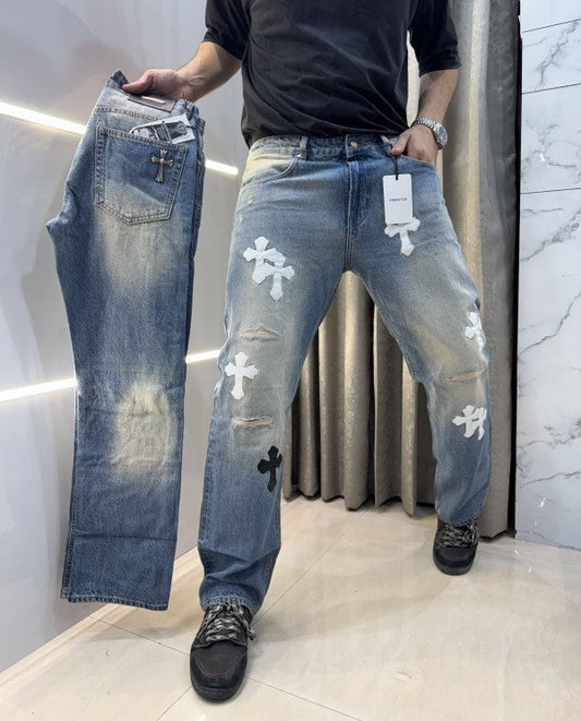 Chrome Hearts Greenish Patch Logo Denim – Embroidered Classic Edition