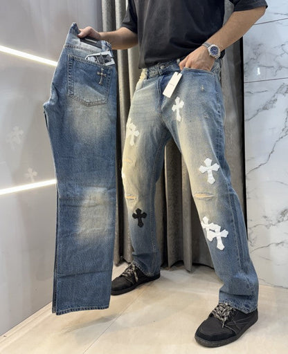 Chrome Hearts Greenish Patch Logo Denim – Embroidered Classic Edition