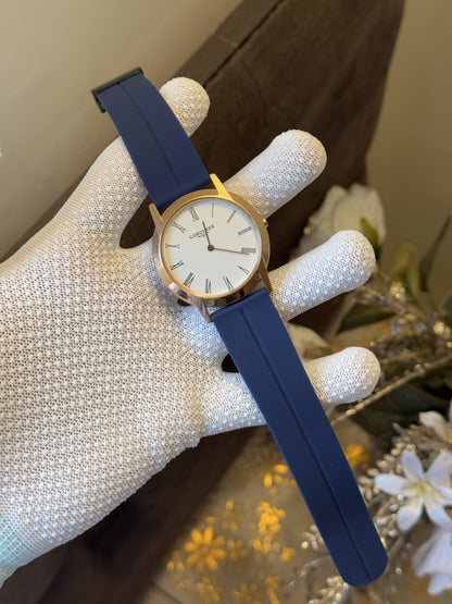 Longine s Slim Silicon Blue Quartz Watch