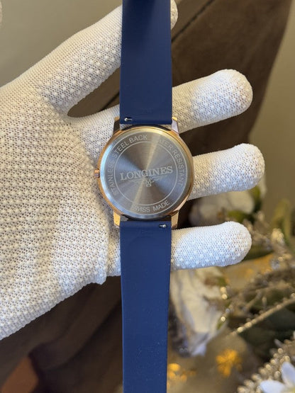 Longine s Slim Silicon Blue Quartz Watch