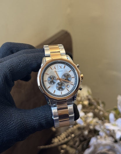 Armani Exchange White Dial Premium Chronograph Watch
