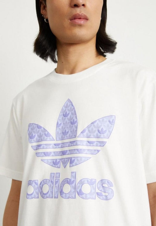 Adidas White Logo Print Premium T-Shirt