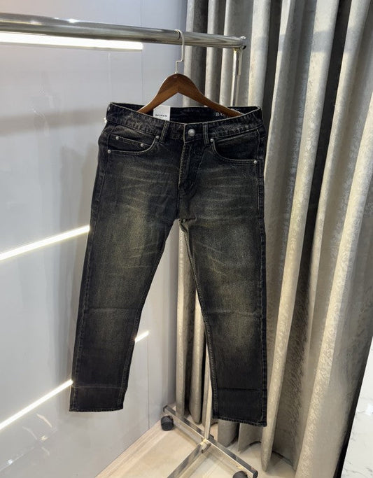 Balmain Paris Carbon Black Pocket Logo Denim