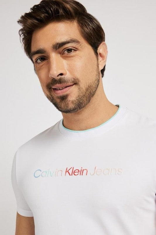 Calvin Klein White Logo Print T-Shirt