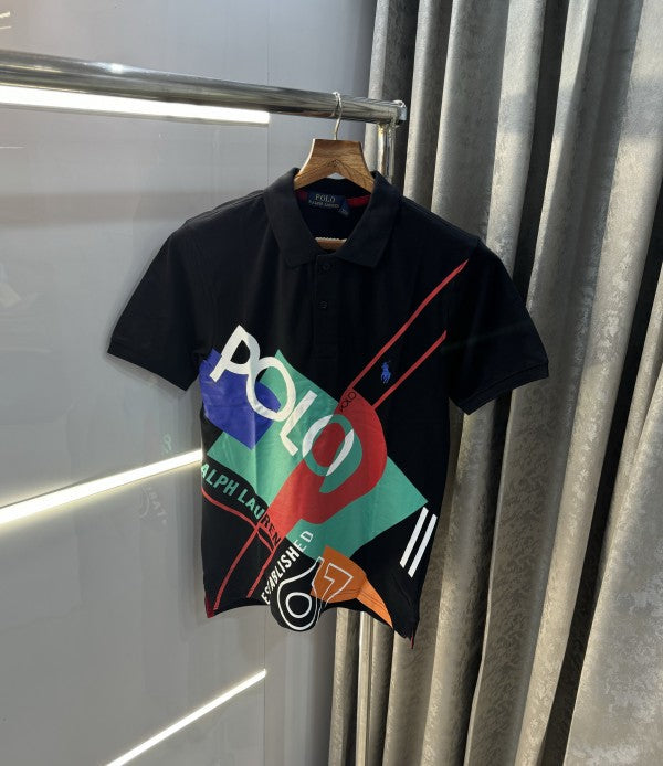 Ralph Lauren Black Logo Print Polo T-Shirt