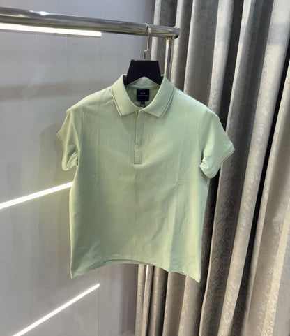 Armani Exchange Aqua Green Zip Premium Polo T-Shirt