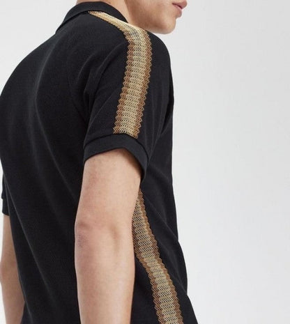 Fredperry Black Embroidery Logo Premium Polo T-Shirt