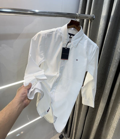 Tommy Hilfiger White Embroidery Work Classic Shirt