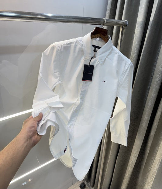 Tommy Hilfiger White Embroidery Work Classic Shirt