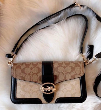 Coach Georgie Shoulder Bag In Colorblock Signature WIth OG Box & Dust Bag