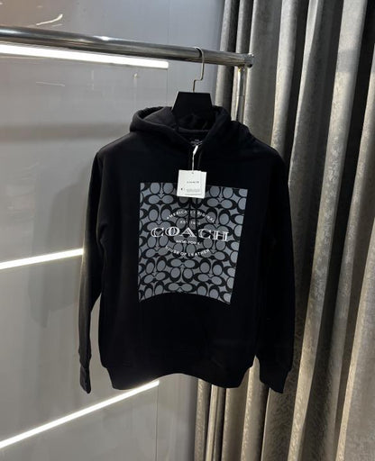Coach Black Monogram Printed Imported Hoodie