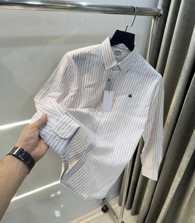 Brooks Brother Milange Stripes Linen Premium Shirt