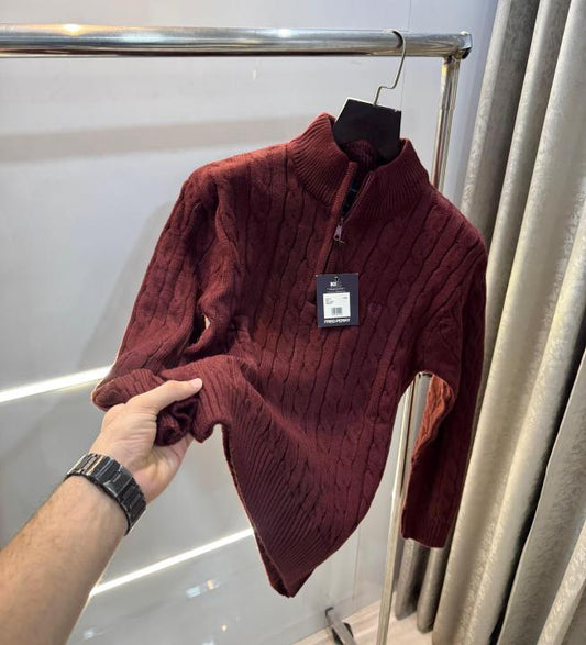 Fredperry Wine Knitted Premium Pull Over