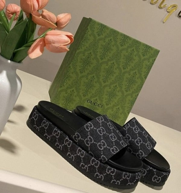 Gucci GG Marmont Platform Slide Sandal