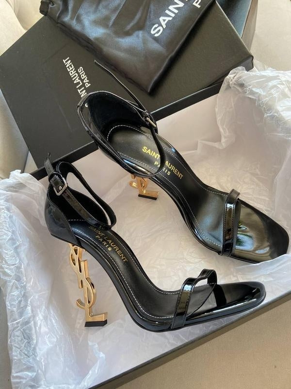 YSL Saint Laurent Opyum Heels- Black Gold