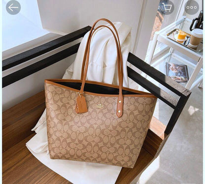 Coach High Quality leather Tote with Big Coach