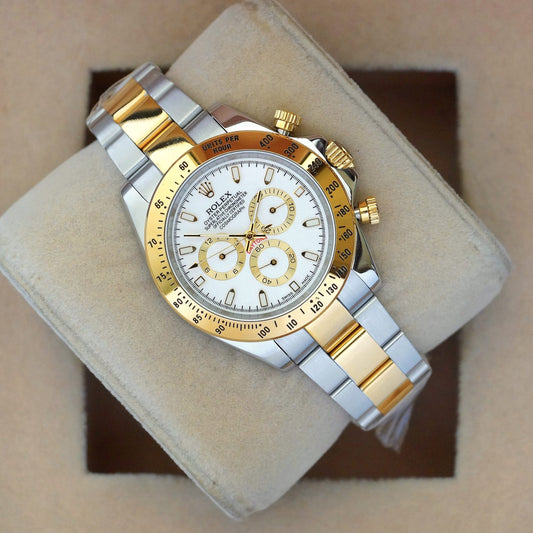 Rolex Daytona NEW 2023 White Dial Two Tone Yellow Gold - LABLEWHORE.COM