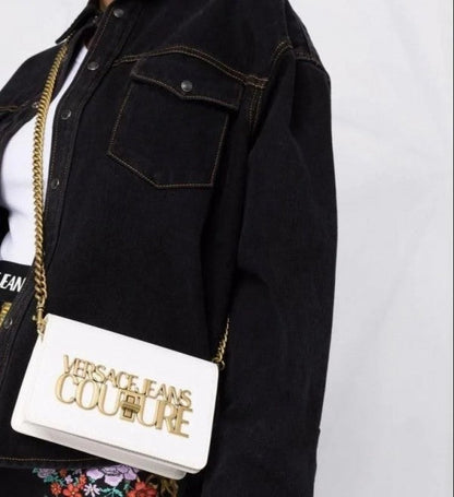 Versace Jeans Couture Saffiano Lock Crossbody Bag