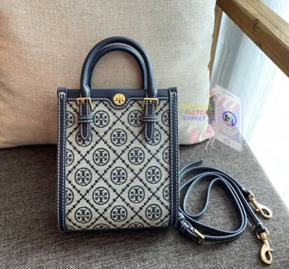 TORY BURCH T MONOGRAM JACQUARD MINI TOTE BAGS - LABLEWHORE.COM