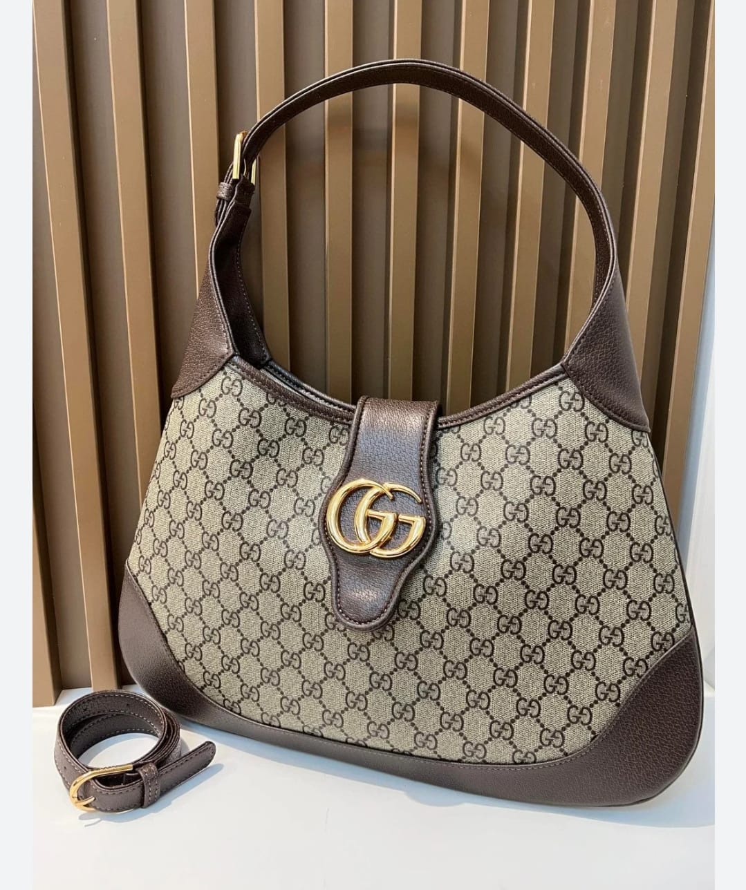 GUCCI APHRODITE LEATHER HOBO BAG WITH EXTENSION BELT - LABLEWHORE.COM