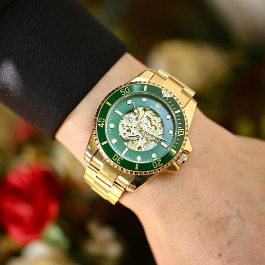 Rolex Open Heart Gold & Green - LABLEWHORE.COM