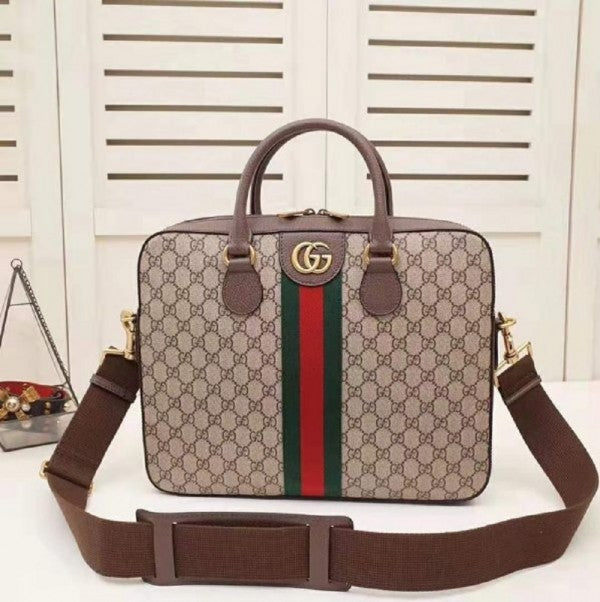 Gucci GG Supreme Ophidia Briefcase Laptop Bag With Dust Bag - (Brown) - LABLEWHORE.COM