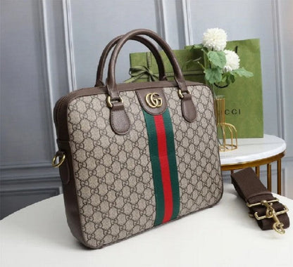 Gucci GG Supreme Ophidia Briefcase Laptop Bag With Dust Bag - (Brown) - LABLEWHORE.COM