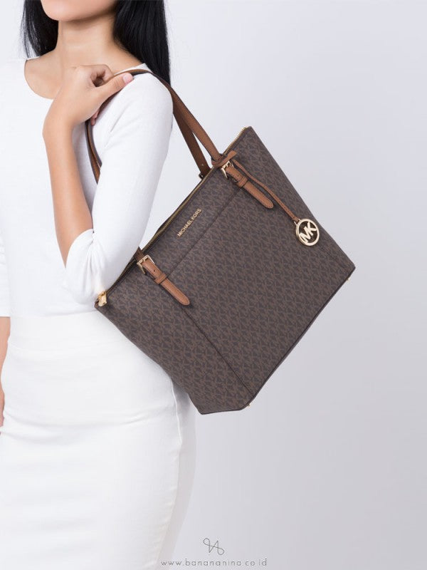 Michael Kors MK Ciara Tote Bag With Dust Bag (Brown) - LABLEWHORE.COM