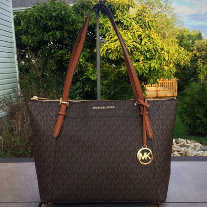 Michael Kors MK Ciara Tote Bag With Dust Bag (Brown) - LABLEWHORE.COM